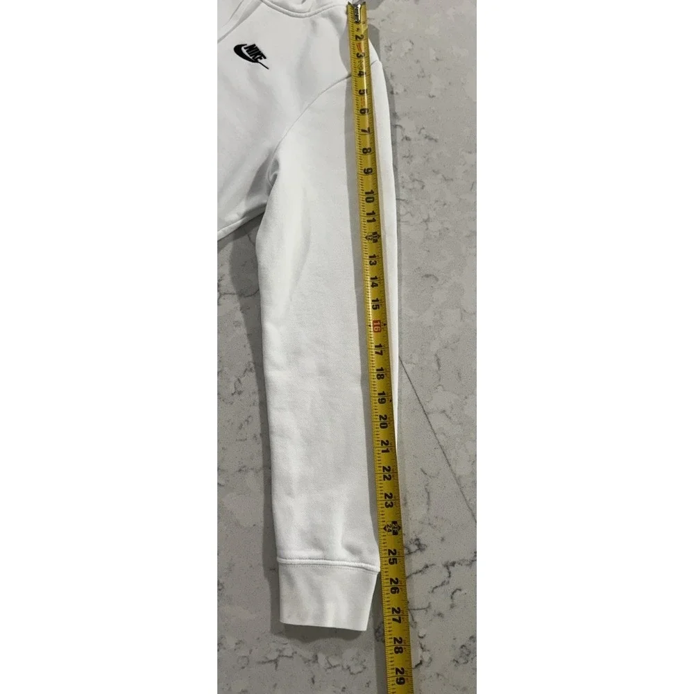 Nike Sportswear Hoodie Mens Small White Fleece Athleisure Swoosh Logo Sweatshirt